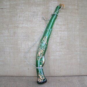 Vintage Barsottini Green Glass Pistol Wine Bottle Italy